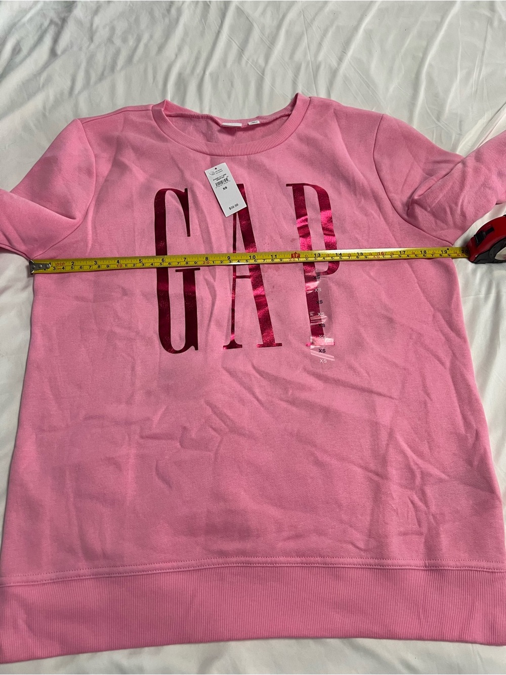 GAP Pink Sweatshirt with Metallic Bubblegum Logo
